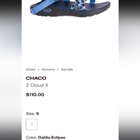 Chaco Z Cloud X Blue Dahlia Eclipse Athletic Hike Walk Sandal Trail Shoe Women 7 - Picture 9 of 11